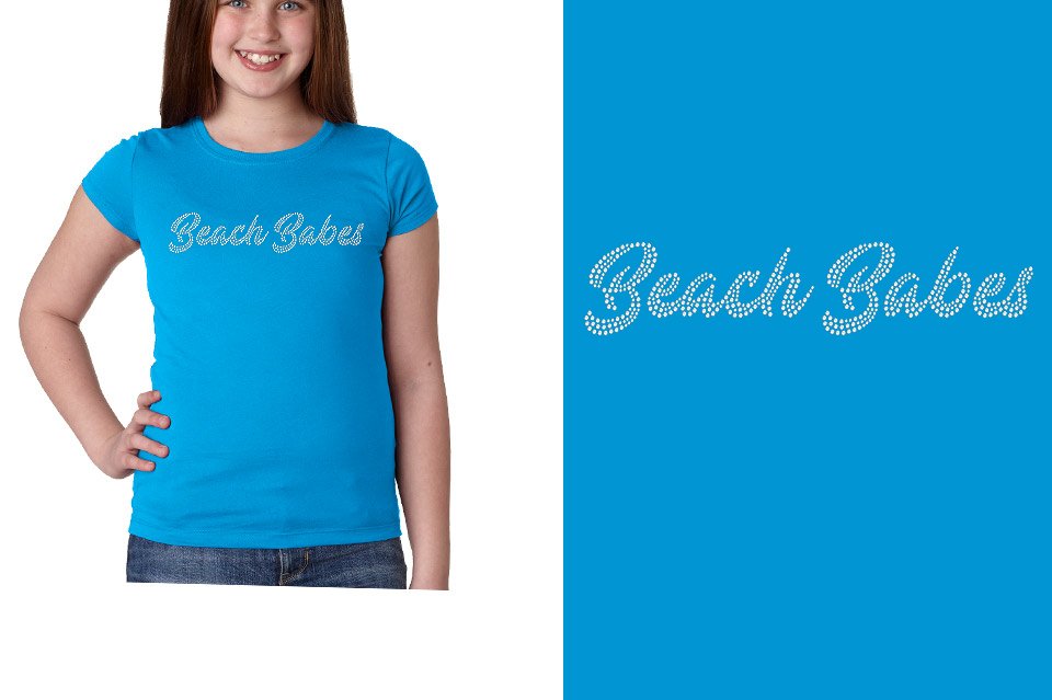 Rhinestones Southeast Elite Beach Babes 1-color stones Youth Girls' Princess T-Shirt