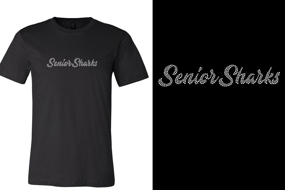 Rhinestones Southeast Elite Senior Sharks 1-color stones Unisex t-shirt