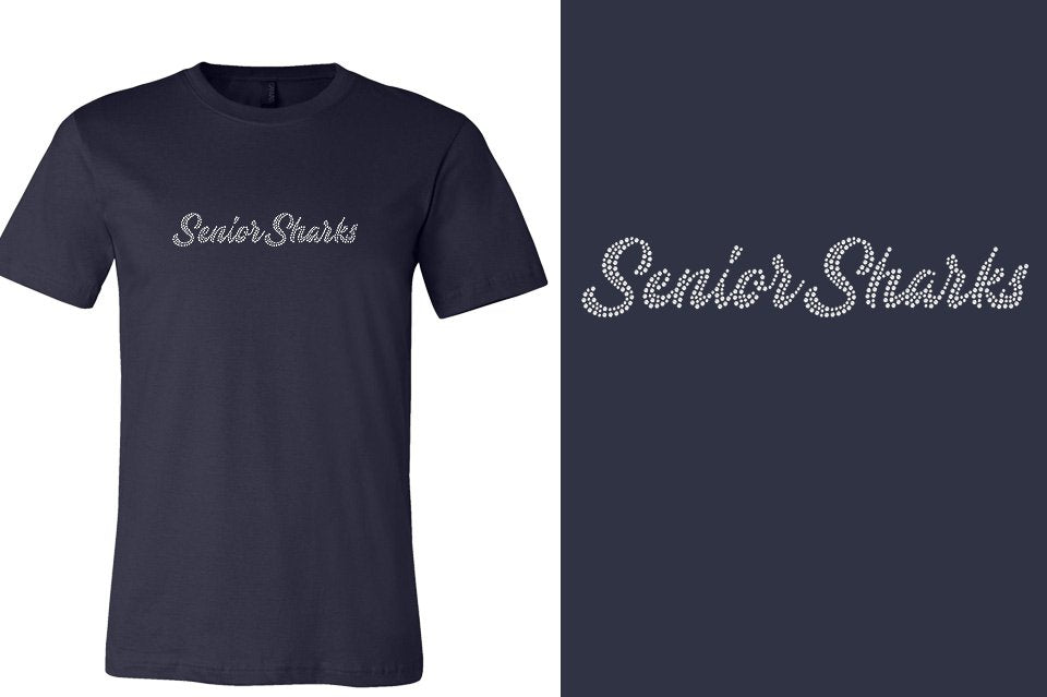 Rhinestones Southeast Elite Senior Sharks 1-color stones Unisex t-shirt