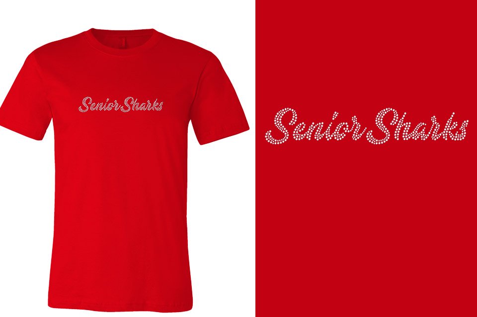 Rhinestones Southeast Elite Senior Sharks 1-color stones Unisex t-shirt