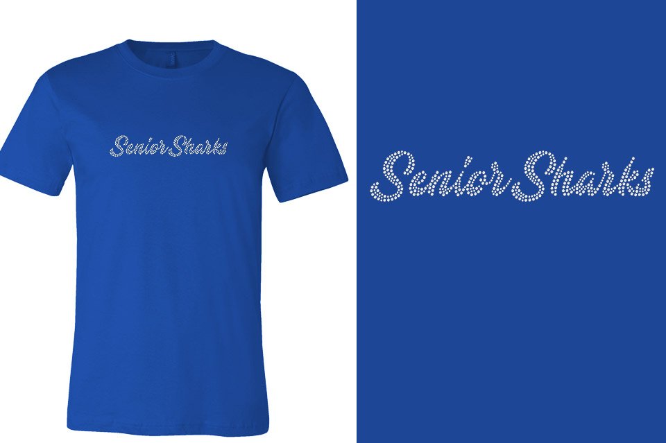 Rhinestones Southeast Elite Senior Sharks 1-color stones Unisex t-shirt