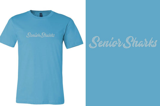 Rhinestones Southeast Elite Senior Sharks 1-color stones Unisex t-shirt