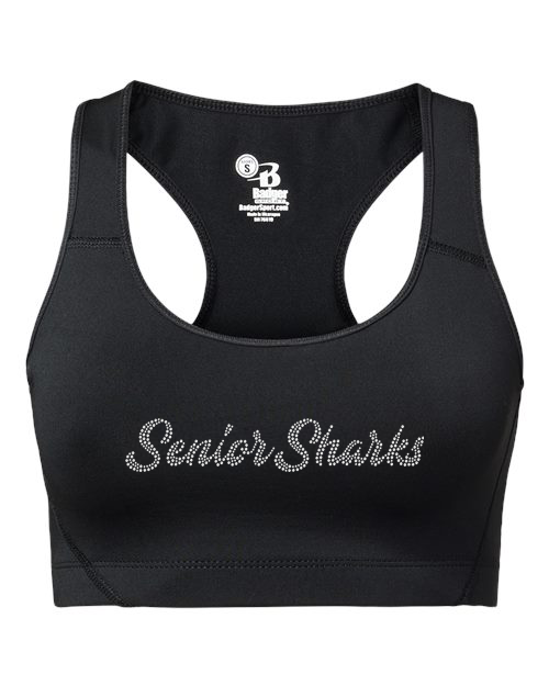 Rhinestones Southeast Elite Senior Sharks 1-color stones Women's Sports Bra